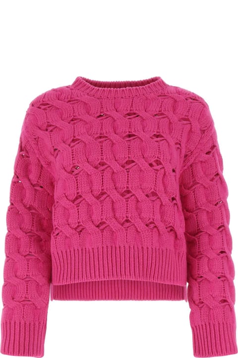 Valentino Garavani for Women Valentino Garavani Pink Pp Wool Blend Oversize Sweater