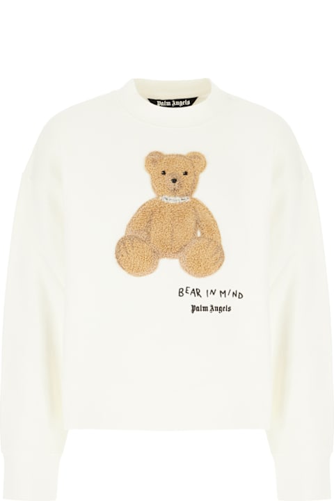 Palm Angels Fleeces & Tracksuits for Men Palm Angels Ivory Cotton Sweatshirt