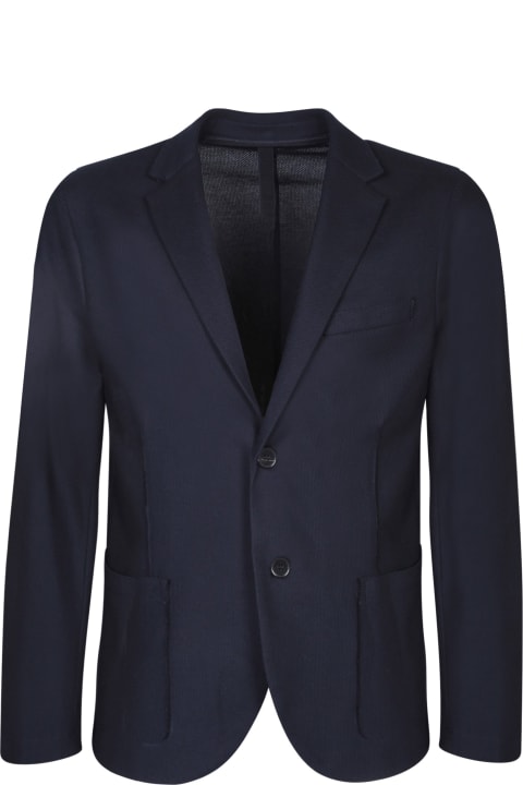 Harris Wharf London Coats & Jackets for Men Harris Wharf London Harris Wharf London Honeycomb Blue Cotton Jacket