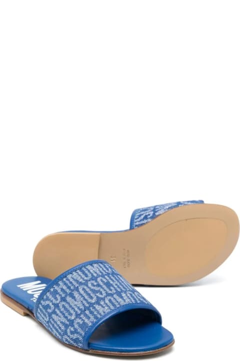Shoes for Girls Moschino Sandali Slides Con Monogramma Jacquard