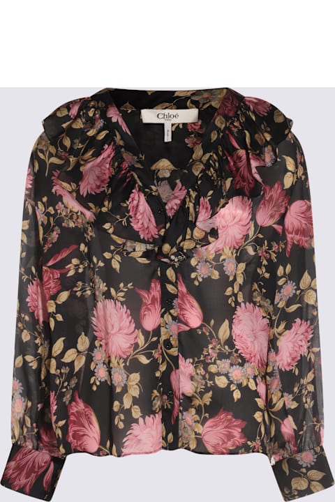 Chloé Clothing for Women Chloé Black And Multicolor Silk Top
