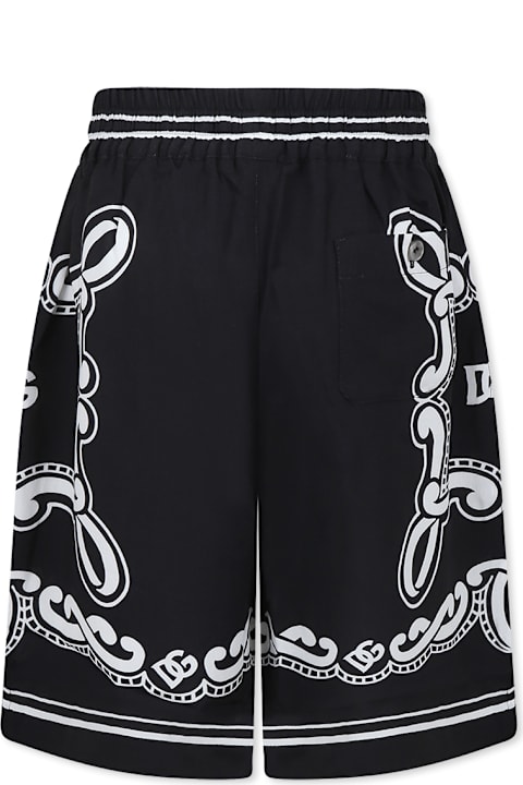 Dolce & Gabbana Bottoms for Boys Dolce & Gabbana Black Shorts For Boy With Logo