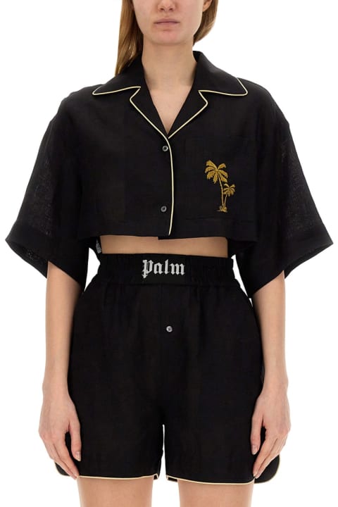 Palm Angels Underwear & Nightwear for Women Palm Angels Cropped Bowling Shirt