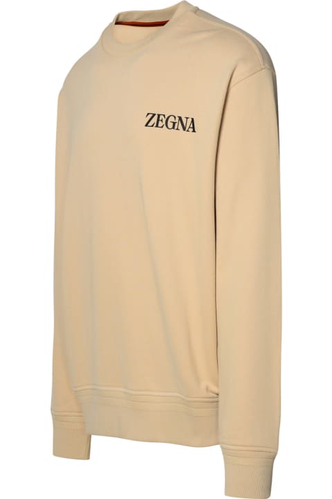 Zegna Fleeces & Tracksuits for Men Zegna Beige Cotton Sweatshirt