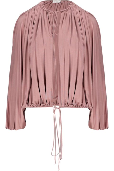 Saint Laurent for Kids Saint Laurent Gathered Drawstring Blouse