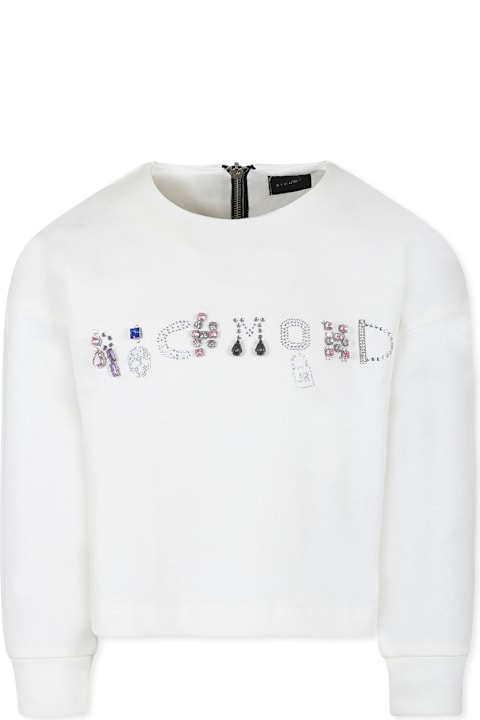 ملابس علوية لـ بنات Richmond White Sweatshirt For Girl