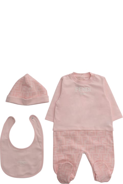 Fendi for Baby Girls Fendi Ff Pink Onesie Kit