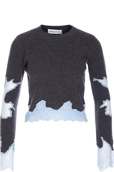 Homeware self-portrait Contrast Lace Sweater