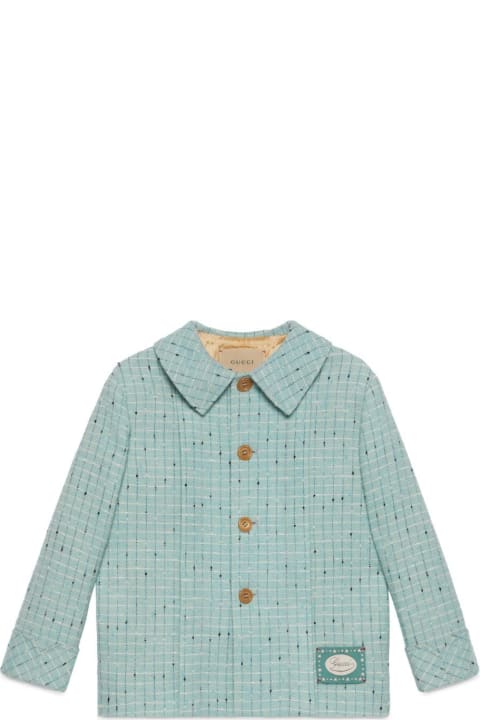 Gucci for Kids Gucci Wool Nubby Damier Jacket
