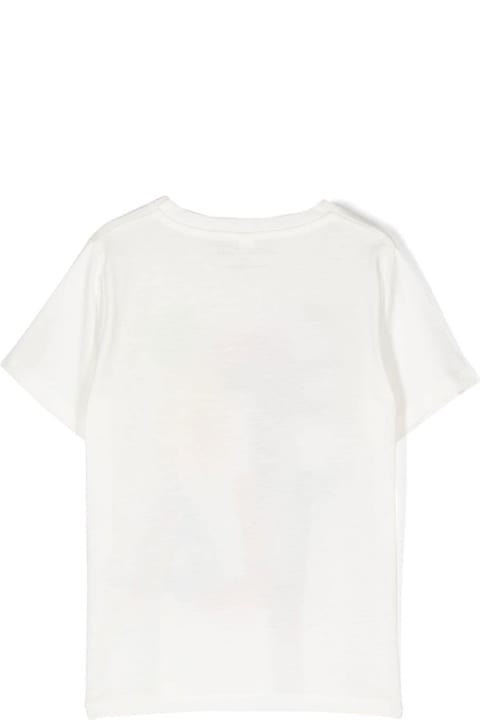 White Cotton T-shirt With Multicolor Print Stella Mccartney Kids Girl