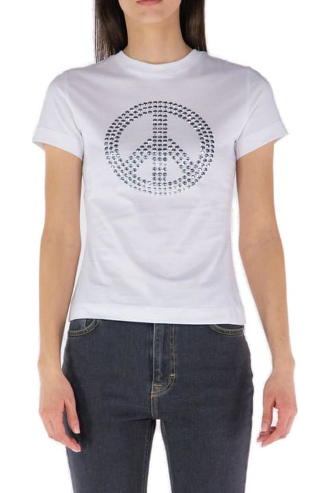 Fashion for Women Moschino Jeans Peace Sign-motif Crewneck T-shirt Moschino
