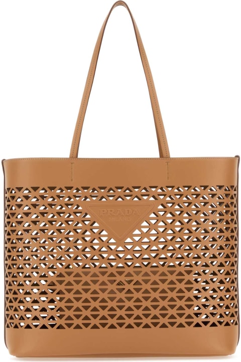 Bags for Women Prada Sand Leather Shopping Bag