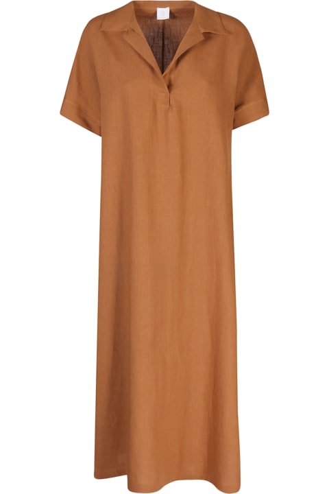 Eleventy Dresses for Women Eleventy Long Terracotta Linen Dress