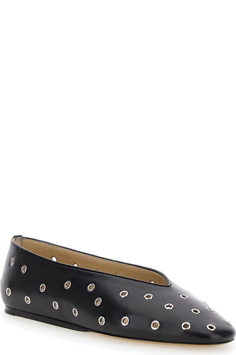 Homeware Le Monde Beryl 
regency
 Black Ballerinas With Eyelets In Leather Woman