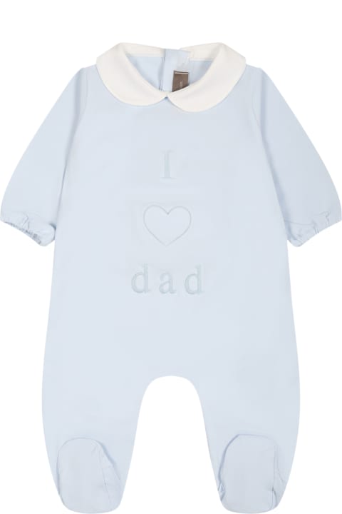 Bodysuits & Sets for Baby Girls Little Bear Light Blue Onesie For Baby Boy With Writing And Heart