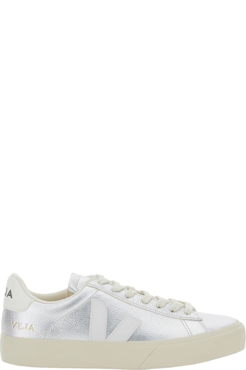 Veja Sneakers for Men Veja 'campo' Metallic Low Top Sneakers With Logo Detail On The Side And Logo Lettering On The Heel In Leather Unisex