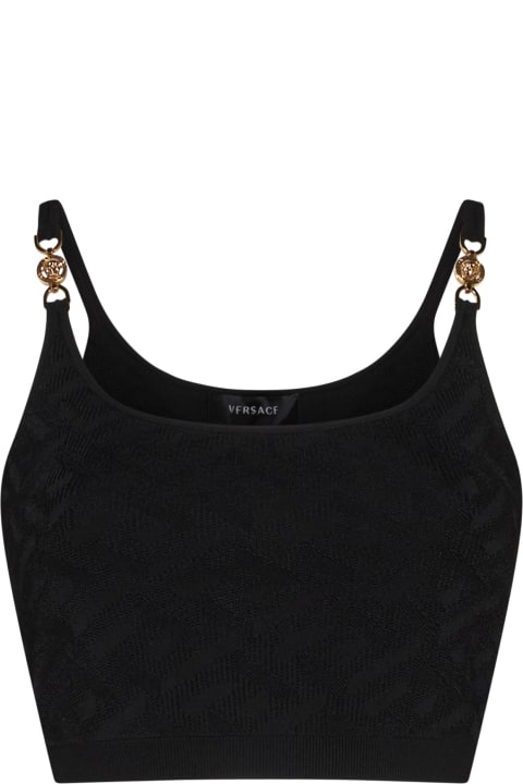 Versace Clothing for Women Versace 'la Greca' Knitted Cropped Top