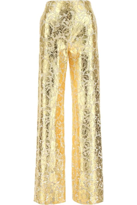Fashion for Women Valentino Garavani Gold Lace Pant