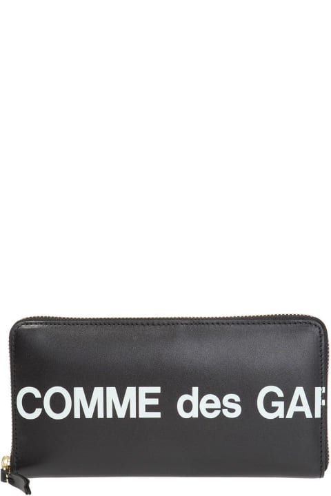 Wallets for Men Comme des Garçons Logo Printed Zipped Wallet