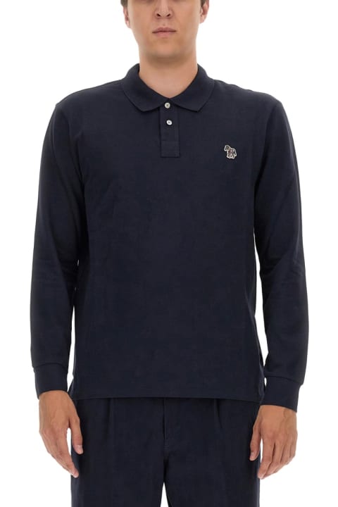 ملابس علوية لـ القسم الرجالي PS by Paul Smith Polo Shirt With Zebra Patch