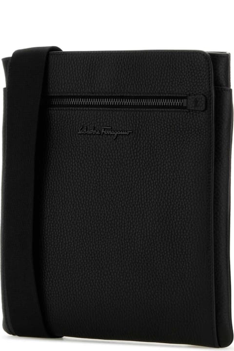 Ferragamo for Men Ferragamo Black Leather Crossbody Bag