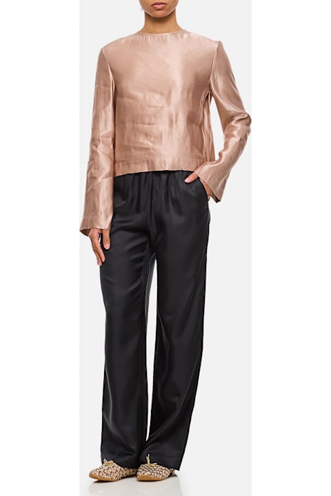 Homeware Loulou Studio Silk And Linen Round Neck Blouse