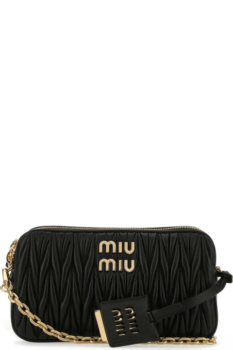 Miu Miu Shoulder Bags for Women Miu Miu Black Nappa Leather Mini Crossbody Bag