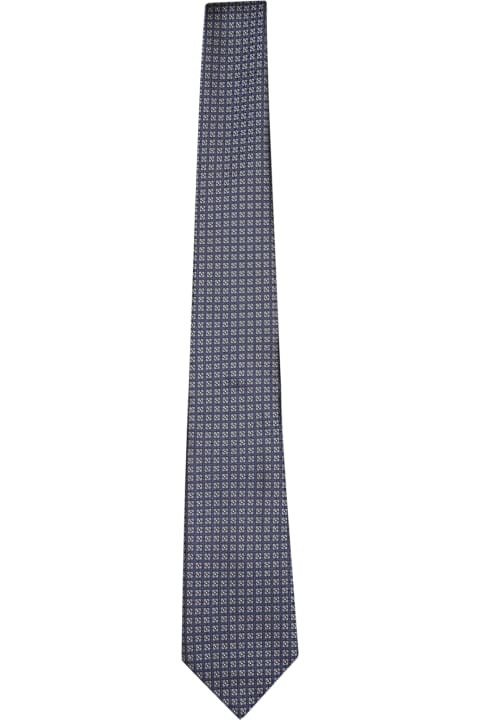 Canali for Men Canali Blue Micro Check Tie