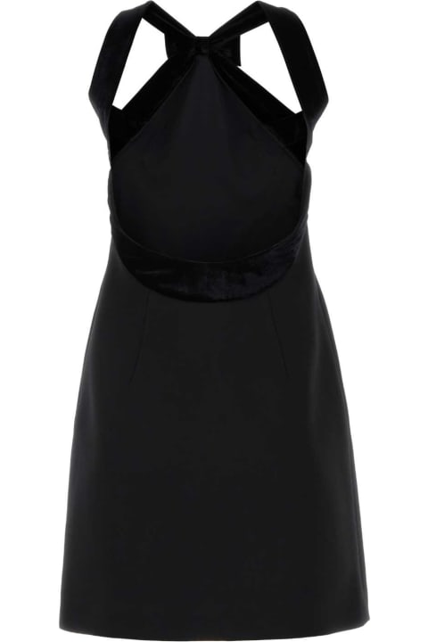 Clothing for Women Miu Miu Black Grain De Poudre Mini Dress