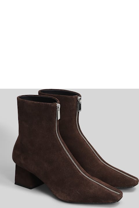 Simkhai Ryder High Heels Ankle Boots In Brown Suede