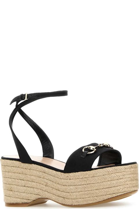 Gucci Black Original Gg Fabric Wedges