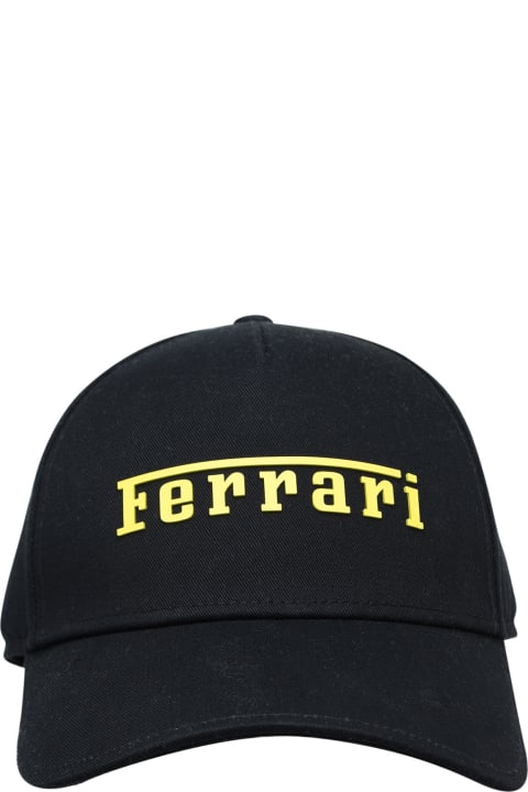 Ferrari Hats for Men Ferrari Black Cotton Cap