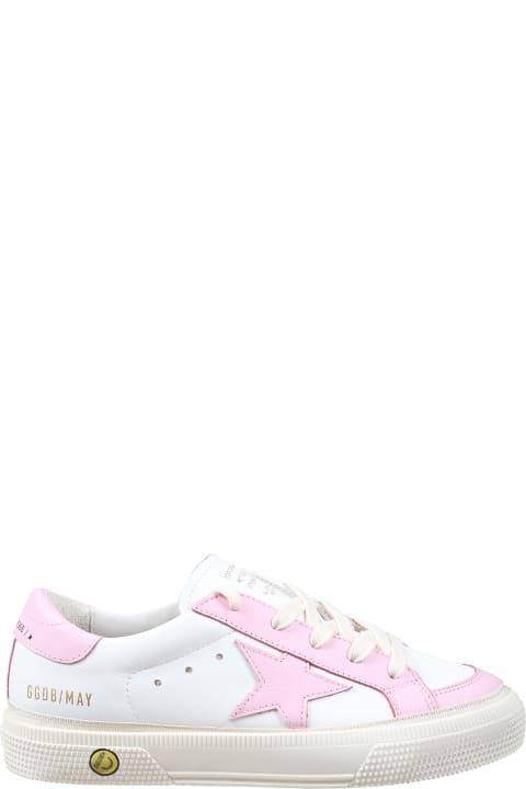 Golden Goose Sale for Kids Golden Goose White May Sneakers For Girl With Star