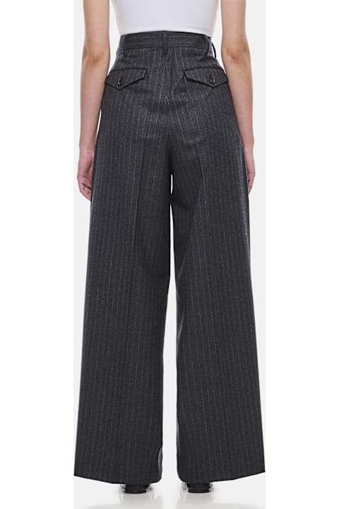 Junya Watanabe Pants & Shorts for Women Junya Watanabe Wool Stripe Straight Leg Pants