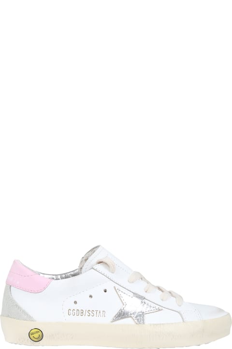 Shoes for Girls Golden Goose White Sneakers For Girl With Logo
