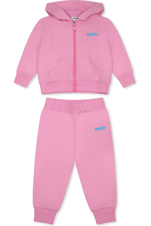 MSGM for Baby Girls MSGM Pink Suit For Baby Girl With Logo