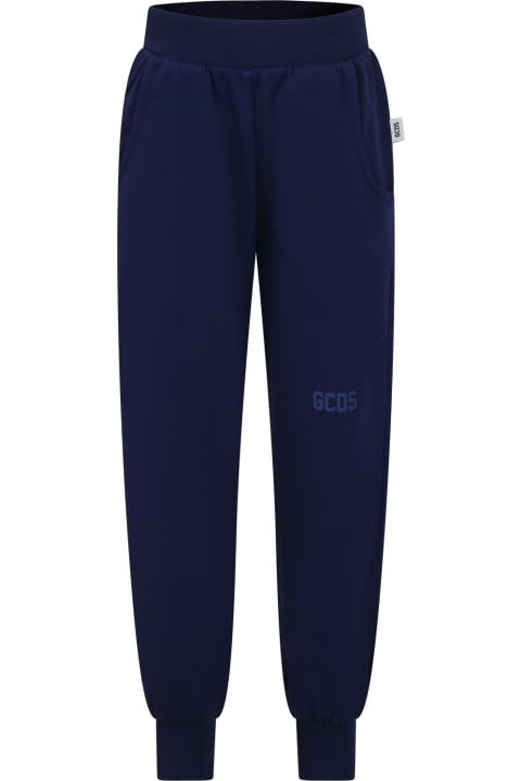 ボーイズ GCDS Miniのボトムス GCDS Mini Blue Trousers For Boy With Logo