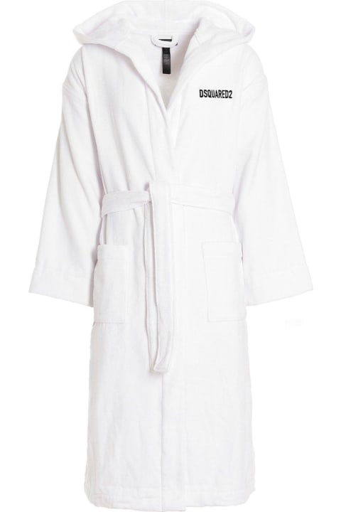 Dsquared2 Coats & Jackets for Women Dsquared2 Logo Embroidered Belted Bath Robe