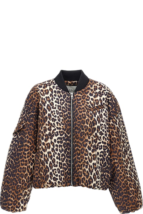 Ganni for Women Ganni Leopard Bomber Jacket