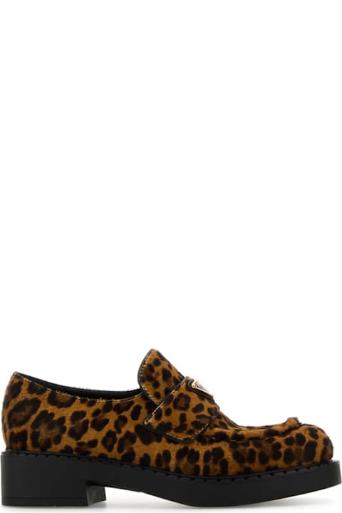 Prada Flat Shoes for Women Prada Printed Calf Hair Loafers