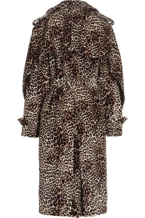 Alexandre Vauthier for Women Alexandre Vauthier Leopard Velvet Trench Coat
