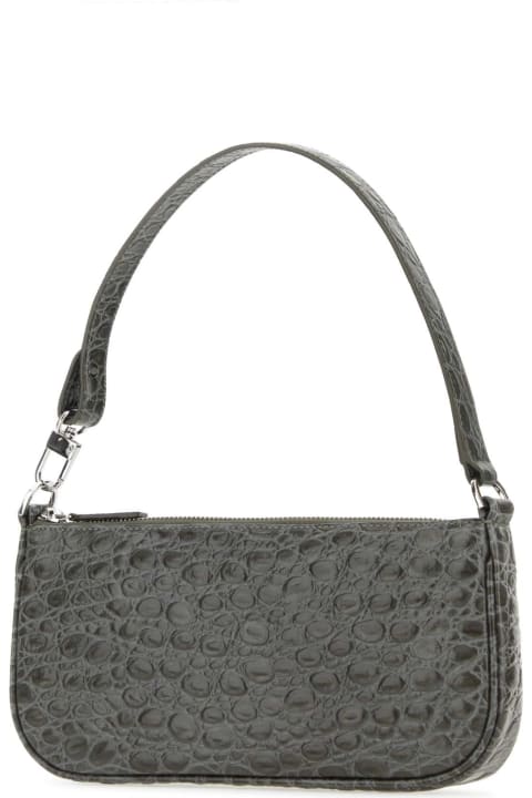 BY FAR Totes for Women BY FAR Dove Grey Leather Rachel Shoulder Bag