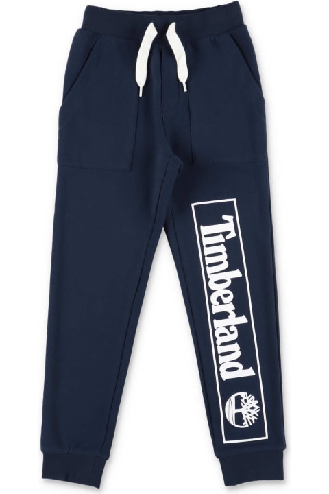 Timberland Pantalone Blu Navy In Felpa Di Cotone