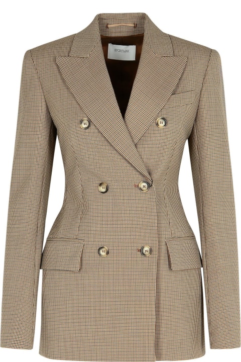 SportMax معاطف وجواكت لـ السيدات SportMax 'ocroma' Brown Wool Blend Blazer