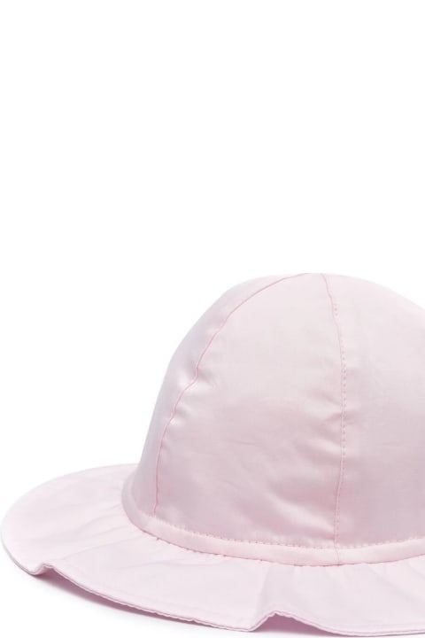 Accessories & Gifts for Baby Girls Il Gufo Pink Stretch Poplin Hat With Bow