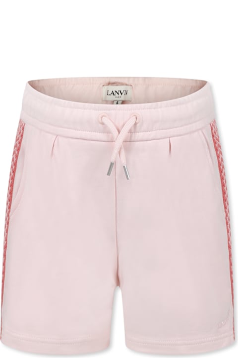 Lanvin Bottoms for Girls Lanvin Pink Shorts For Girl With Logo