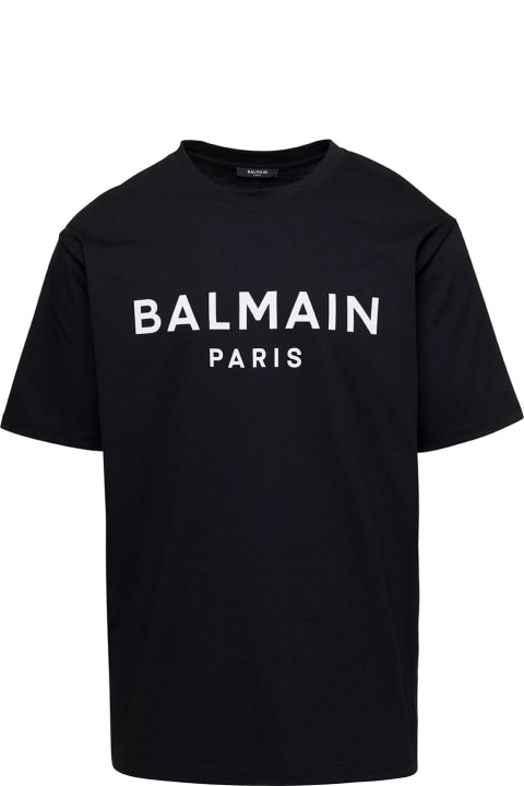 Balmain Men's Flock Foil Logo Bulky T-Shirt