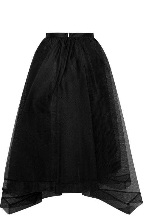 ウィメンズのセール Alexander McQueen Midi Black Round Skirt In Paris Net Woman