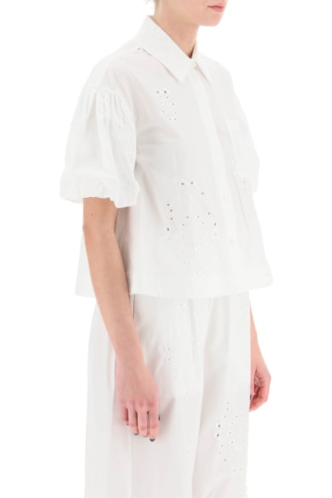 Simone Rocha Topwear for Women Simone Rocha Embroidered Cropped Shirt