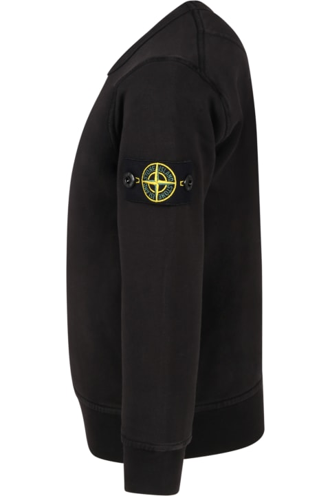 Black Sweatshirt For Boy With Iconic Compass